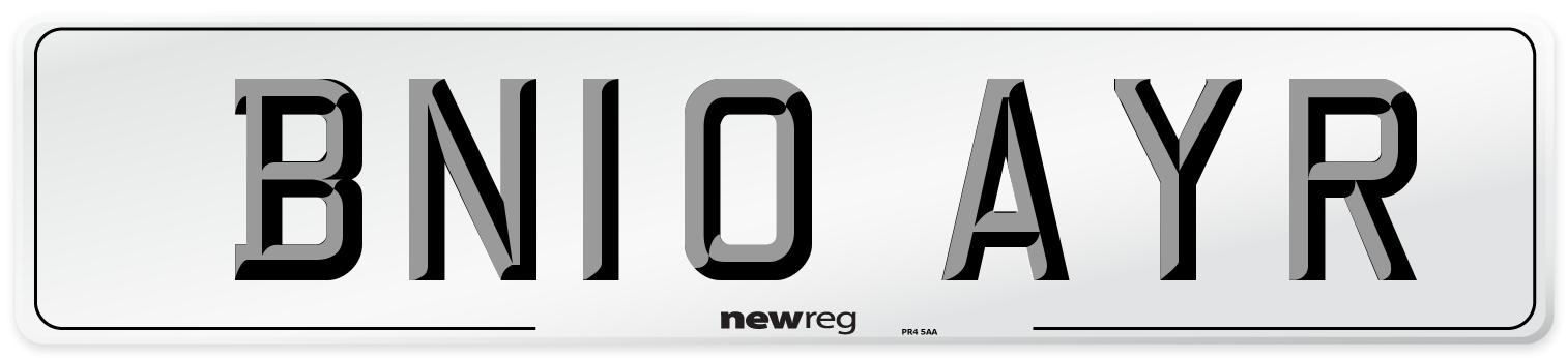 BN10 AYR Number Plate from New Reg